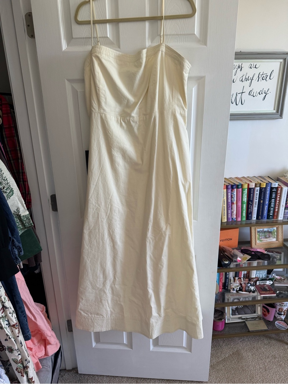 Tuckernuck Women's Ecru Maxi Dress with Adjustable Spaghetti Straps NWT